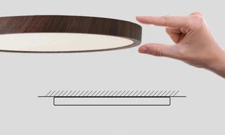 Plafonnier bois moderne et plat pour un éclairage doux - superluminaire